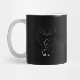 skull with red eyes emerging from shadows Mug